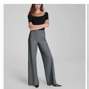 SPANX Perfectly Plaid Ponte Wide-Leg Pull-On Pants – Size 1X -- Black/White NWOT